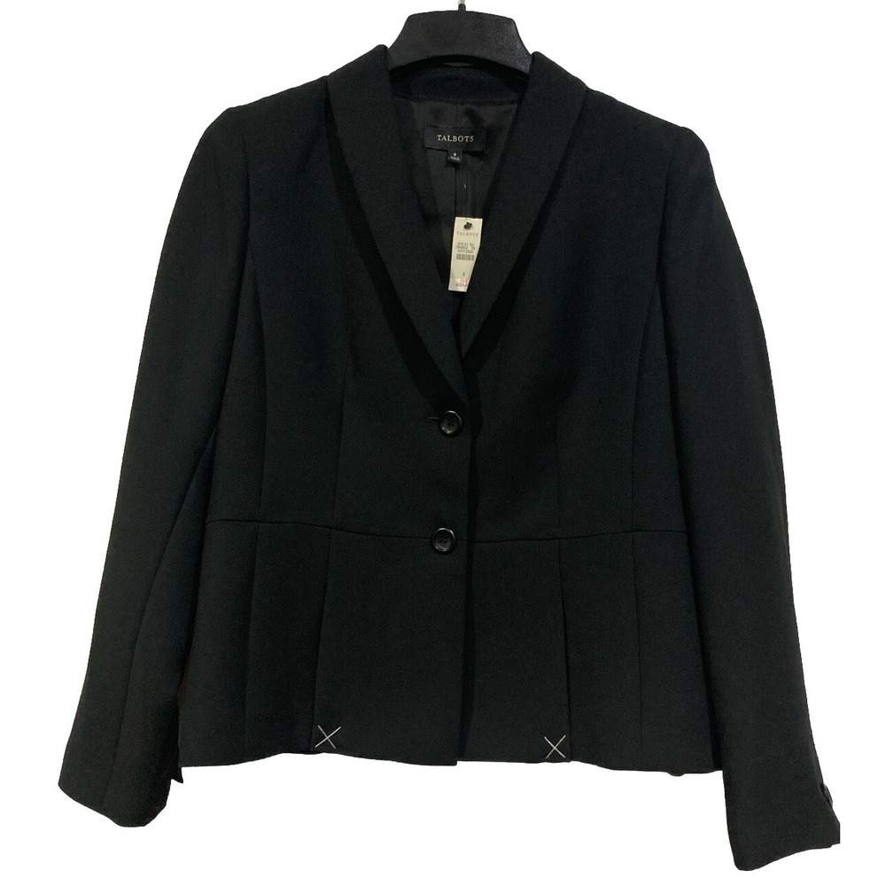Talbots Women's Black 2 Button Blazer Size 8 NWT $199